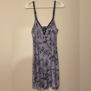 Apt 9 Lavender & Black Floral Slip Babydoll Fairycore Dress size S